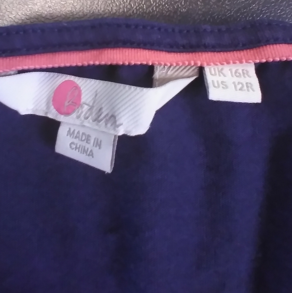 Boden Navy Polka Dot Sleeveless Fit & Flare Dress Size 12R Stretchy Flowy Casual - Picture 7 of 11